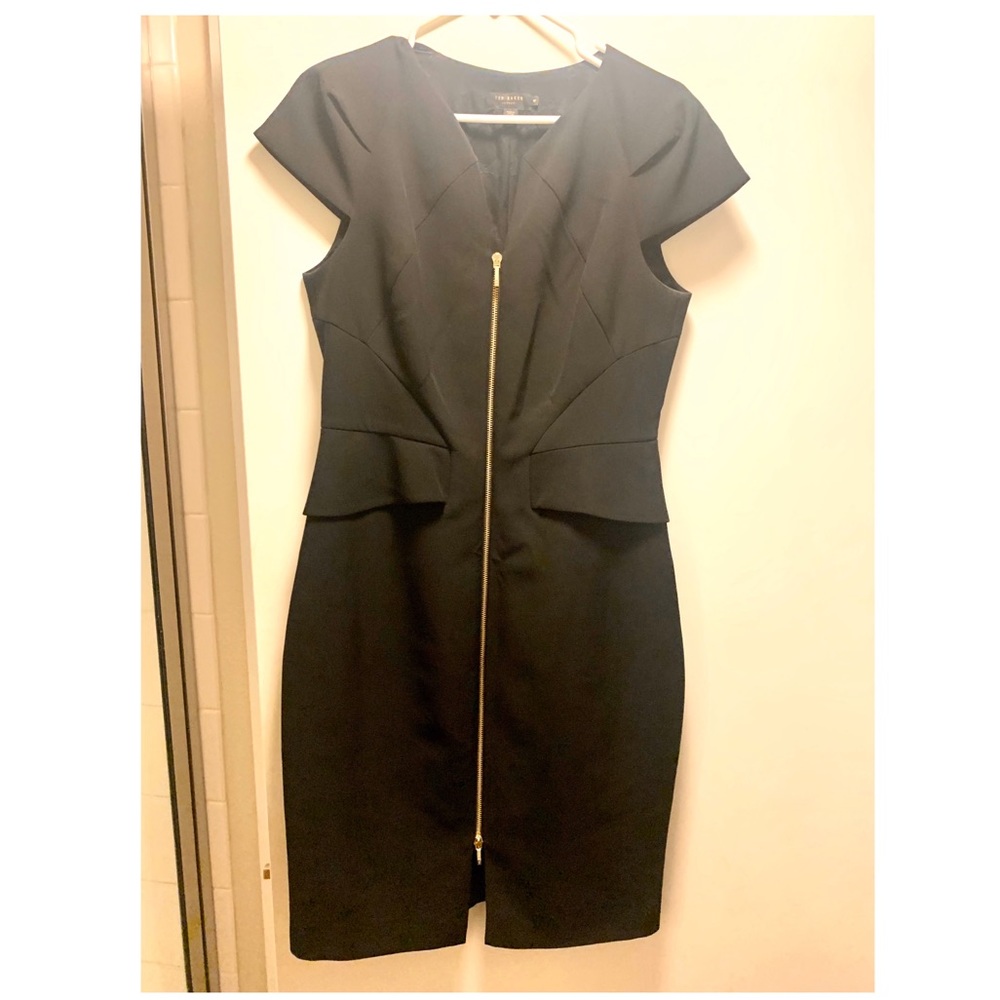 Ted Baker Structured Zipper Peplum Dress